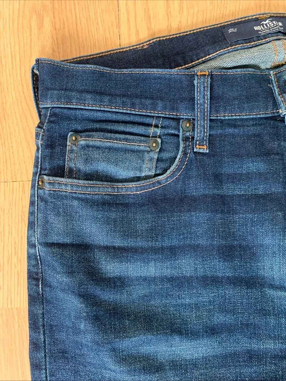 Hollister California Men’s Straight Leg Dark Denim Blue Jeans Epic Flex 32x34